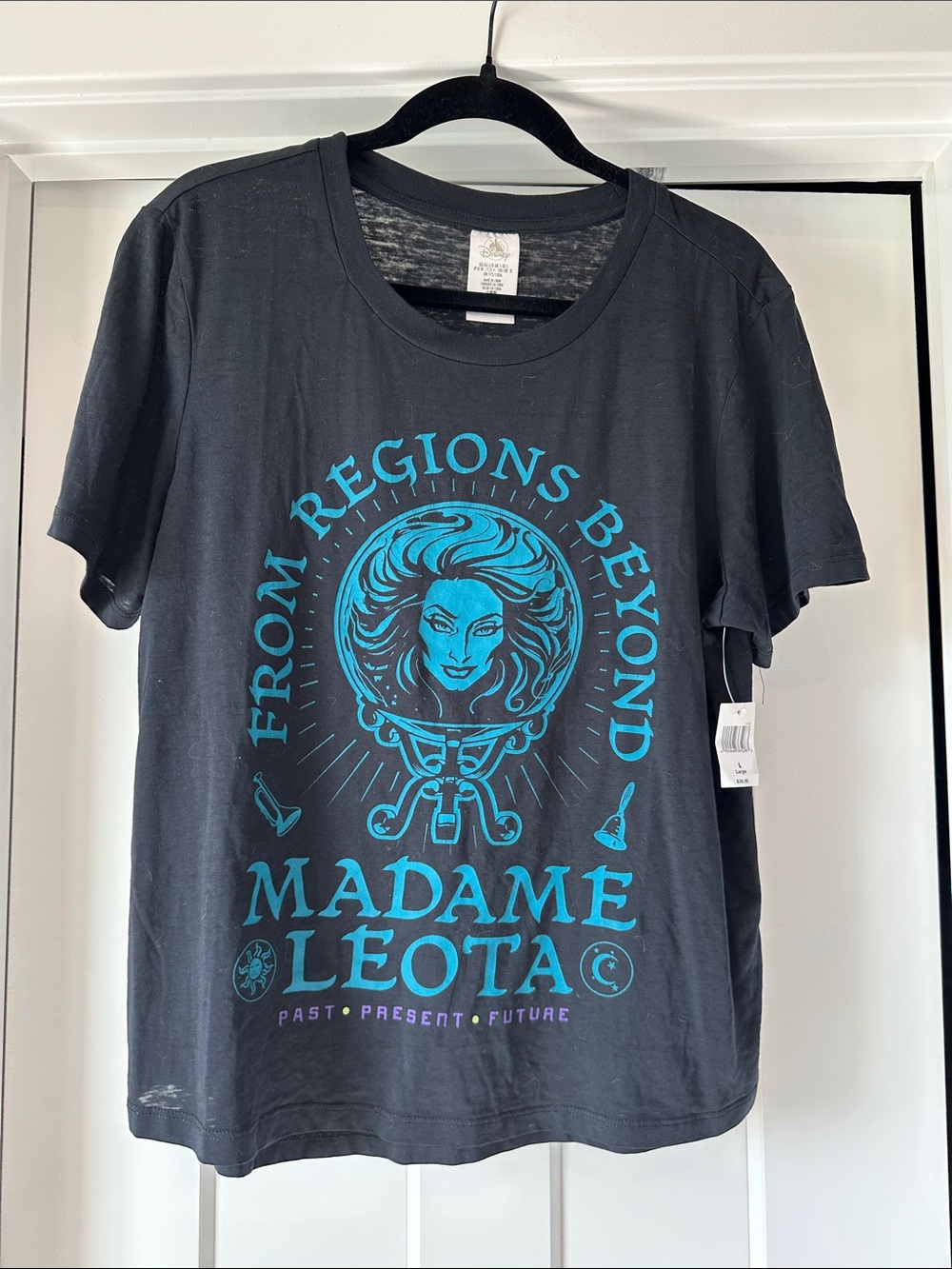 Disney Madame Leota Black Graphic Tee with Teal Print